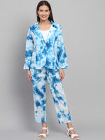 Load image into Gallery viewer, Cobalt Blue Tie &amp; Dye Printed Co-ord Set
