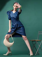 Load image into Gallery viewer, Women Western V Neck Wrap Dress
