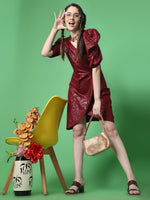 Load image into Gallery viewer, Women Western V Neck Wrap Dress
