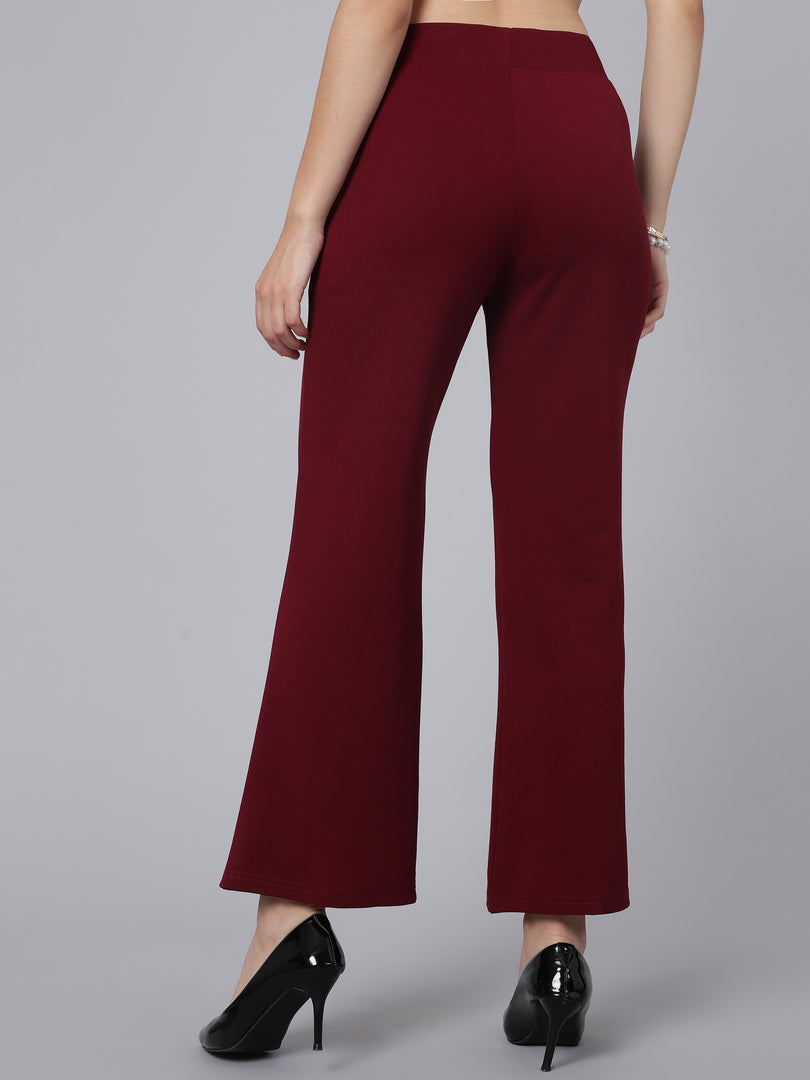 Women High Rise Bootcut Trouser Pants