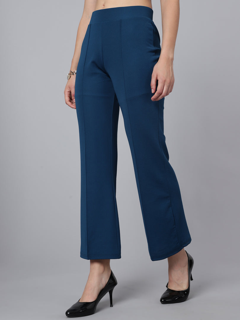 Women High Rise Bootcut Trouser Pants