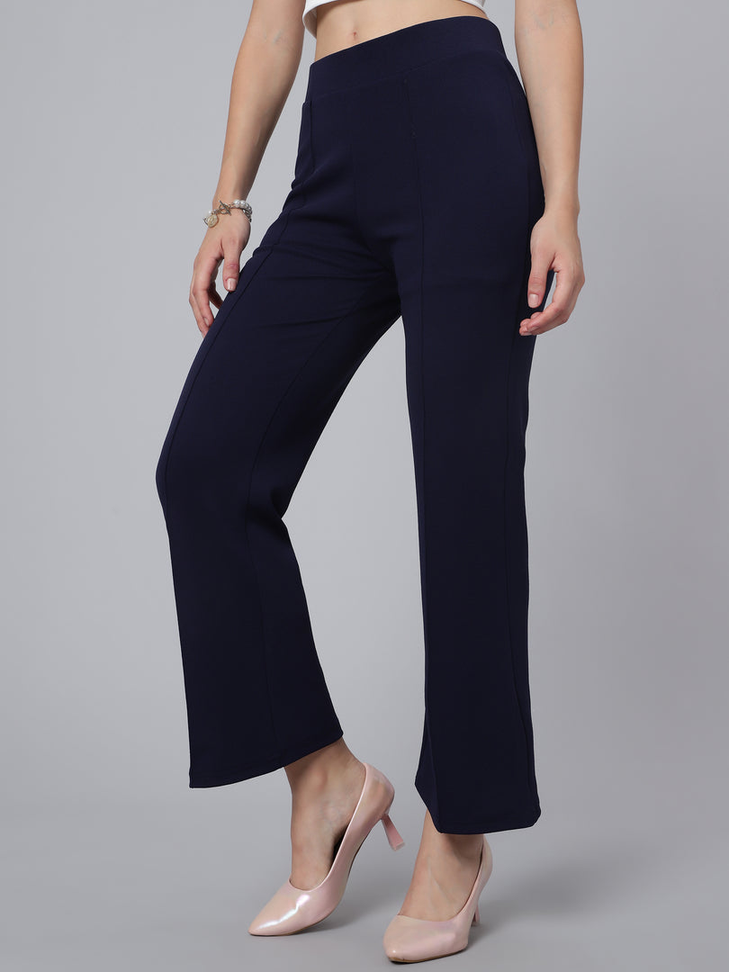 Women High Rise Bootcut Trouser Pants