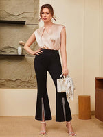 Load image into Gallery viewer, Women Front Slit Flare Party Trouser
