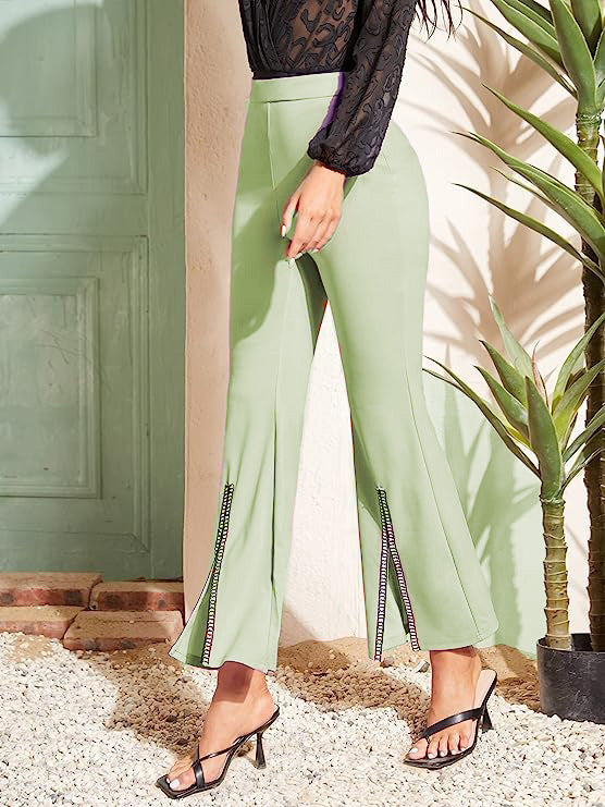 Women Front Slit Flare Party Trouser