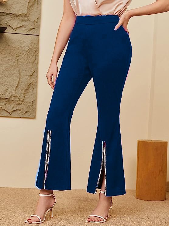 Women Front Slit Flare Party Trouser