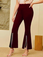Load image into Gallery viewer, Women Front Slit Flare Party Trouser
