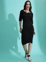 Load image into Gallery viewer, V-neck Glitter Sparkle Design Midi Dress
