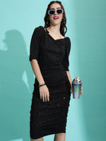 Load image into Gallery viewer, V-neck Glitter Sparkle Design Midi Dress
