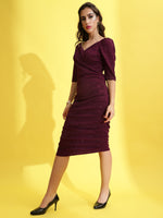 Load image into Gallery viewer, V-neck Glitter Sparkle Design Midi Dress
