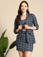 Load image into Gallery viewer, Westhood Checkered Blazer And Skirt Party Co-ord Set
