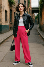 Load image into Gallery viewer, High-Waisted Wide-Leg Office wear Trousers
