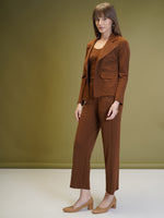Load image into Gallery viewer, Boss Babe Co-ord Set in Dusty Mauve – Blazer + Crop Top + Trousers | Workwear Ready
